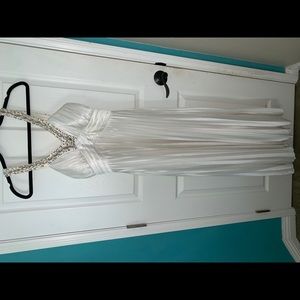 Long white beaded dress